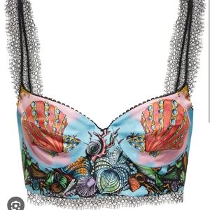 **SOLD** NWT Versace Tresor De la Mer silk bralette crop top